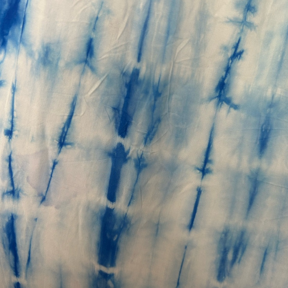 Very J Blue and White Cold Shoulder Tie-Dye Dress - Picture 7 of 8